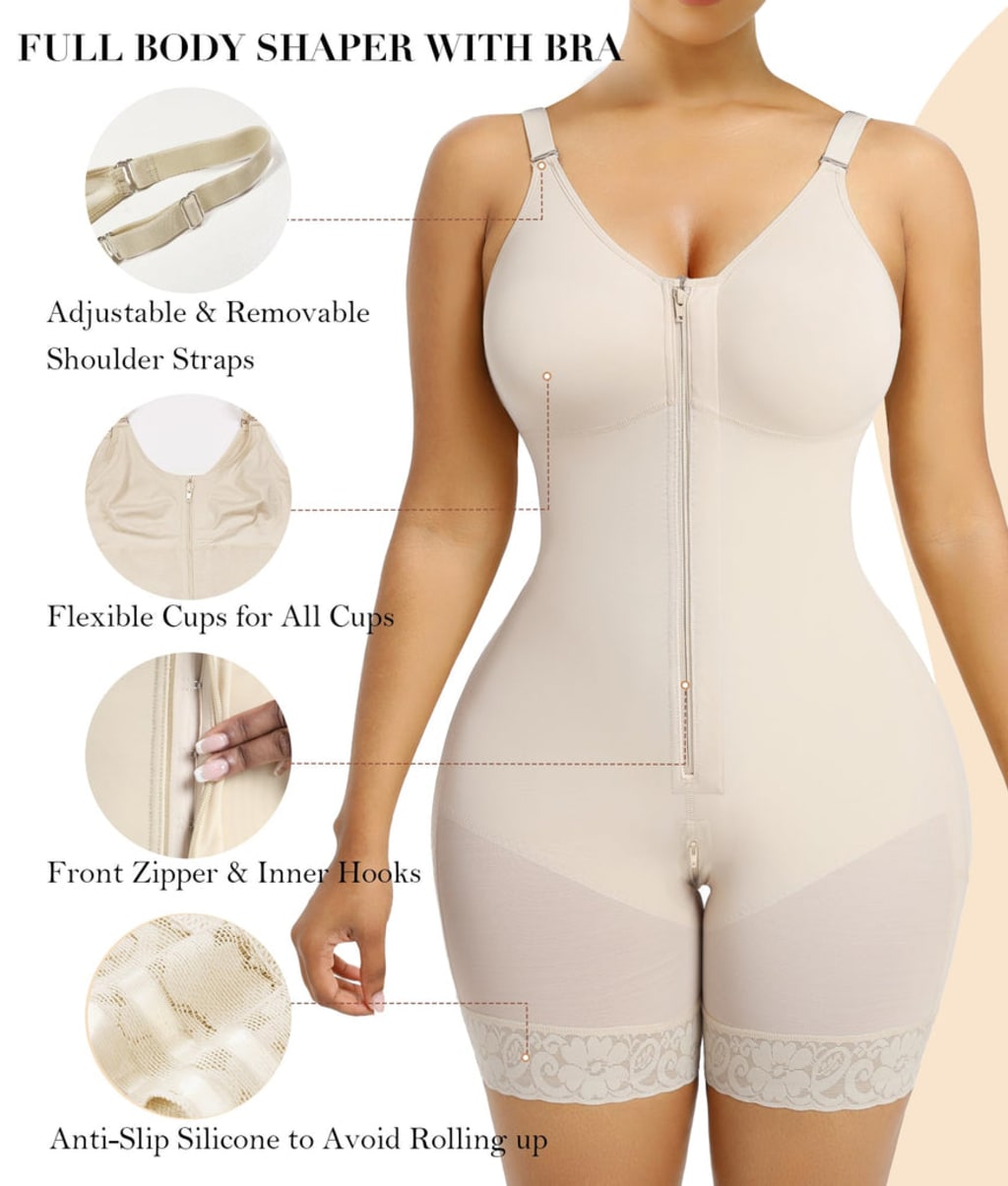 Essentials 4 Life | Fajas Colombianas Postpartum Shapewear for Women Tummy Control Butt Lifter Body Shaper with Zipper Crotch