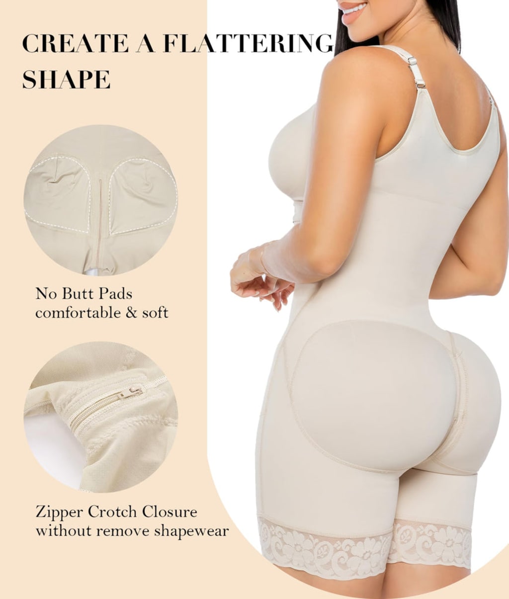 Essentials 4 Life | Fajas Colombianas Postpartum Shapewear for Women Tummy Control Butt Lifter Body Shaper with Zipper Crotch