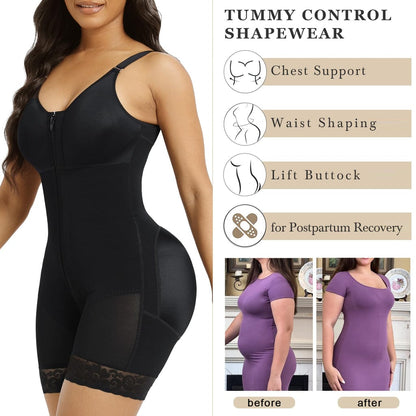 Essentials 4 Life | Fajas Colombianas Postpartum Shapewear for Women Tummy Control Butt Lifter Body Shaper with Zipper Crotch